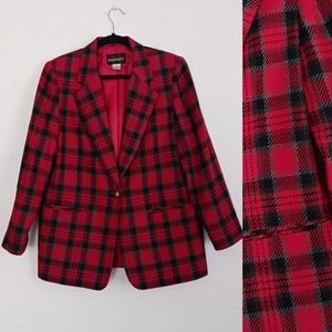 Requirements red and black plaid blazer size 8.     A